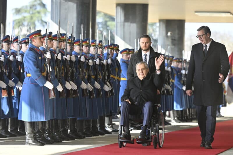 El presidente checo Milo Zeman en Serbia