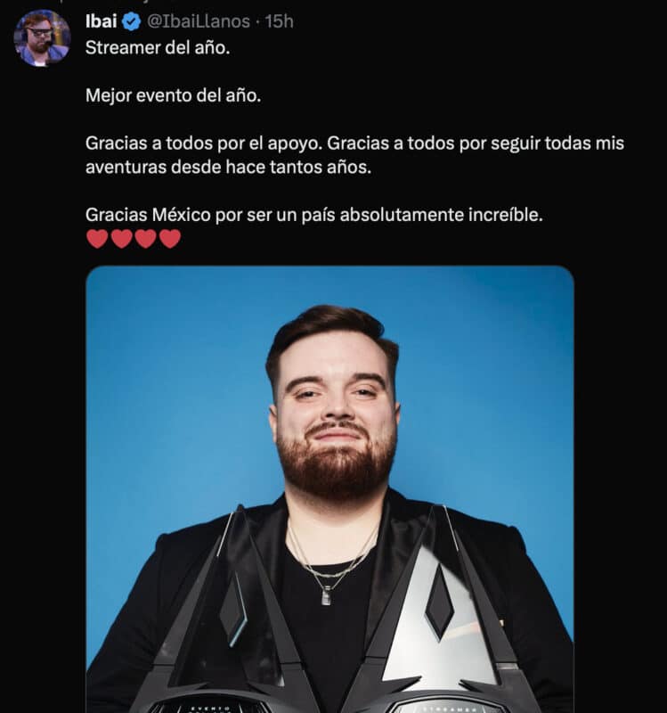 Ibai Llanos gana el premio de Streamer del año