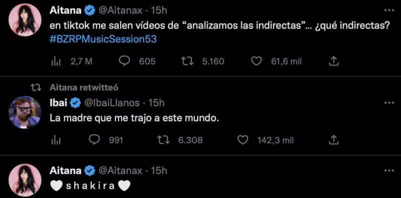 Laura Escanes y Aitana comentan en twitter la nueva canción de Shakira