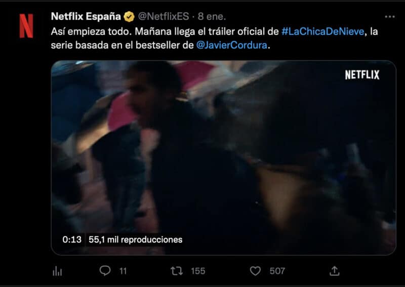 Mañana llega el tráiler de #LaChicaDeNieve, la nueva serie de Netflix basada en el bestseller de Javier Cordura