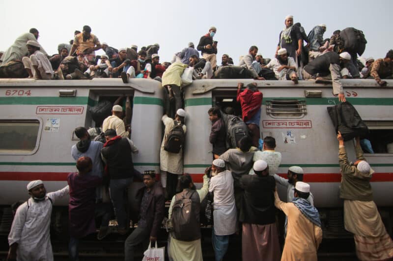 Reunión musulmana anual de Bishwa Ijtema en Bangladesh