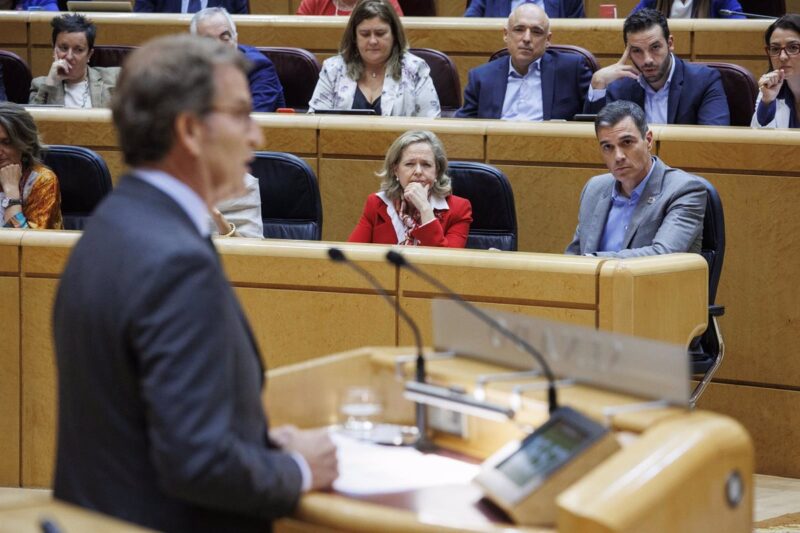 Sánchez y Feijóo celebran hoy su último cara a cara del año en el Senado en un clima de tensión tras el fallo del TC