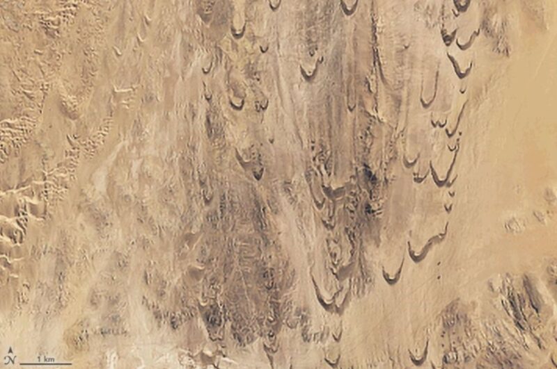 Carrera de dunas en Namibia seguida desde el espacio