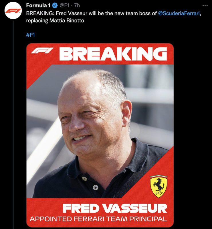 Fred Vasseur el nuevo 'team boss' de Scuderia Ferrari